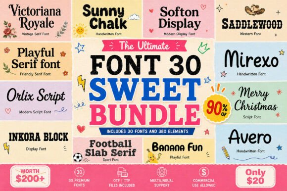 Sweet Mega Bundle: A Typeface Collection for Modern Creators