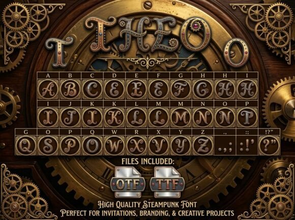 Theo: A Steampunk Typeface That Tells a Story